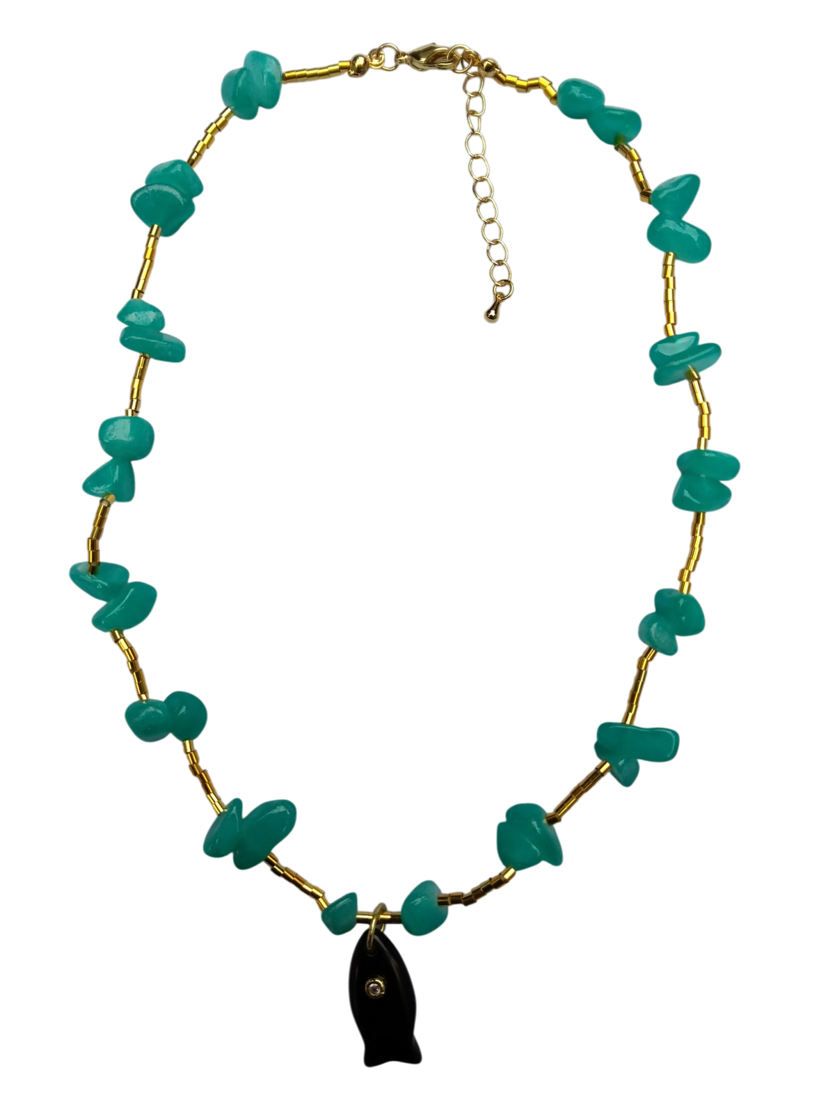 Collar Chips & Pececito Ónix