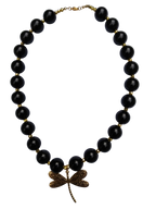 Collar Ónix & Libélula Dorada