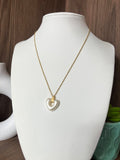 Collar dije corazón perlado