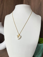 Collar dije corazón perlado